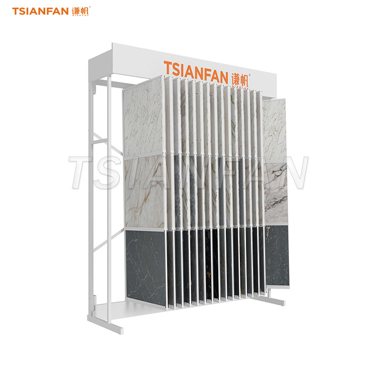 Custom Branded Rack Custom branded page-turning tile rack with logo panels-CF095