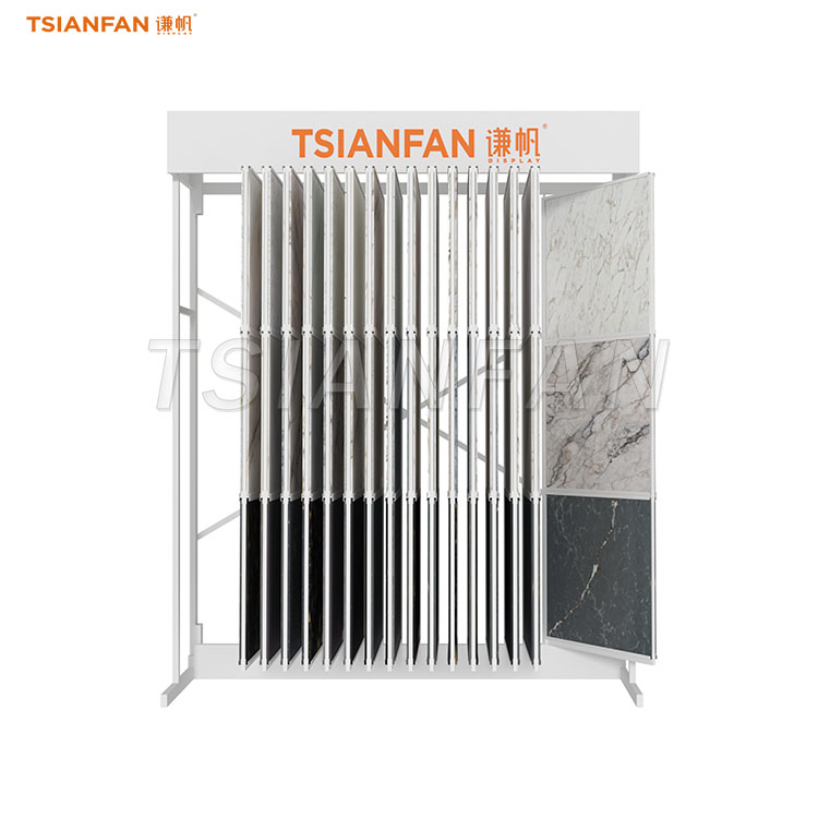 Custom Branded Rack Custom branded page-turning tile rack with logo panels-CF095