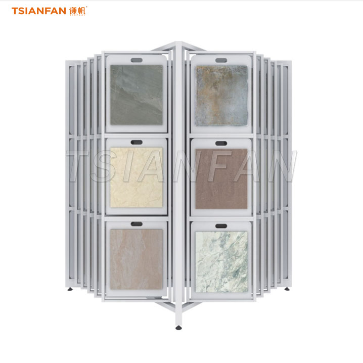 Heavy duty ceramic tile page turning display rack-CF113
