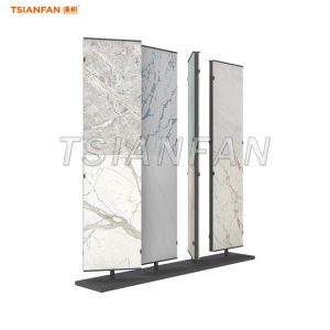 360-degree rotating tile display rack for modern showrooms